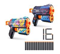 XSHOT-X-Shot Skins Flux Blaster-Poppy Playtime 2 Pack de ZURU con 16 Lanzador tecnología Air Pocket Dardos de Espuma, Multicolor, L 36702