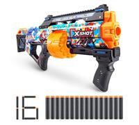 X-Shot Skins Last Stand Blaster - Modern Sonic Skin by ZURU Sonic The Hedgehog Design con 16 Dardos, acción de Fuego de Golpe, tecnología de Dardos de Bolsillo de Aire, Lanzador de Espuma de Juguete