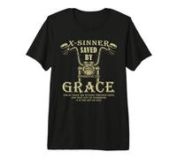 X-Sinner Salvado por Gracia: Motocicleta de fe Cristiana Camiseta Premium