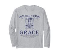 X-Sinner Saved by Grace Verse: Christian Faith Motorcycle Manga Larga