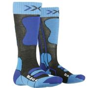 X-Socks 4.0 Ski Junior 4.0, calcetines de esquí para niños para deportes de invierno - mayor seguridad y comodidad, ideales para principiantes y esquiadores avanzados - Antracita/Azul, 27-30