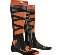 X-Socks Calcetines de esquí Ski Control 4.0 - para esquiadores avanzados y principiantes, con hilos de alta tecnología para mejorar el rendimiento y la seguridad - Antracita/Naranja, 35-38