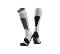X-Socks Ski Discover OTC - Calcetines de esquí para una mayor comodidad y sujeción - Vendaje O-Ring para mayor estabilidad - Ideal para esquí y deportes de nieve - Gris rinoceronte/Canario, 42-44
