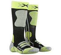 X-Socks Ski Jr 4.0, Calcetines, Unisex niños, Anthracite Melange/Green Lime, 35-38