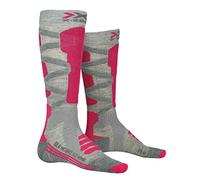 X-SOCKS Ski Silk 4.0 Women Invierno Merino Calcetines De Esquí, Mujer, Grey Melange/Pink, 41/42
