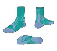 X-Socks Trailrun Perform Crew, Calcetines, Unisex adulto, Lake Green/Sunset Blue, 39-41