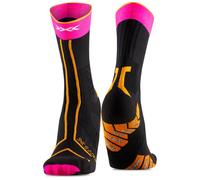 X-Socks - Trailrun Terraskin Expert Crew Black/Fluo Pink/Blazing Orange - Talla 42-44 - Rosa Rosa 42-44