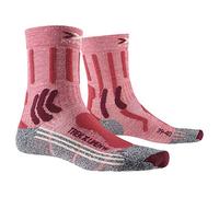 X-SOCKS Trek X Linen Woman Socks Calcetines De Senderismo Trekking Mujer Socks Calcetines, Unisex adulto, Vintage Red Melange/Grey Melange, 41/42