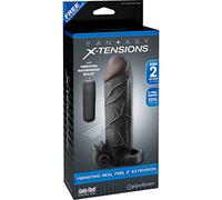 Pipedream Fantasy X-Tensions Vibrating Real Feel 2" Extension, Black, 51 mm