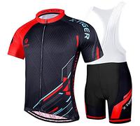 X-TIGER Conjunto Ciclismo Hombre Maillot Culotte Pantalones Cortos Culotes | Tejido Transpirable con Badana 5D Gel Diseño Reflectante Bajos Antideslizantes para MTB Carretera Entrenamiento Ocio