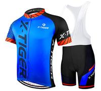 X-TIGER Hombres de Bicicleta con 5D Gel Acolchado MTB Ciclismo Maillots Tirantes Culotte Pantalones Cortos Culotes