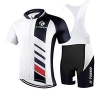 X-TIGER Hombres de Bicicleta con 5D Gel Acolchado MTB Ciclismo Maillots Tirantes Culotte Pantalones Cortos Culotes