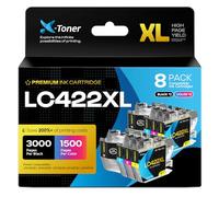 X-Toner LC422XL Cartucho de Tinta Compatible con Brother LC422 LC-422XL LC-422XLVAL Multipack para Brother MFC-J5340DW MFC-J5345DW MFC-J5740DW MFC-J6540DW MFC-J6940DW (8-Pack)