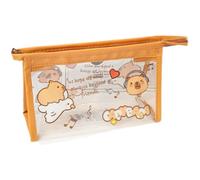 x trade Panda Capybara Girl - Estuche transparente para lápices, práctico y transparente, impermeable, PVC, con cremallera, para escuela, papelería escolar, 1 capa, Estuche con forma de autobús