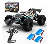 X-Verse 16101PRO Coche Teledirigido con Motor sin Escobillas, 1:16 4WD Offroad Coche RC Alta Velocidad, 70 KM/H Vehículo Todoterreno RC Crawler, Regalo para Niños Adultos - 3 Baterías (Azul)