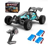 X-Verse 16201PRO Coche teledirigido sin escobillas, 2.4GHz 1:16 4WD RC Autos impermeables, 70KM/H todo terreno todoterreno RC Truggy para niños y adultos (3 baterías)