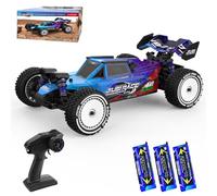 X-Verse Coche teledirigido 1:12, 100 km/h, 4 WD, impermeable, rápido camión teledirigido con motor 3S sin escobillas, 2,4 GHz, todo terreno, todoterreno, para adultos, 3 pilas (azul)