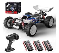 X-Verse Coche teledirigido, motor sin escobillas 1:16, 60 km/h, 4 WD, coche de carreras rápido, 2,4 GHz, coche teledirigido, regalo para niños y adultos, 3 pilas (azul)