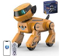 X-Verse RC Robot Perro para Niños Juguete Control Remoto Voz e Interactuar, Danza Programable Música Perro Robot, Regalos para Niños, Niñas 3-12 Años, Naranja