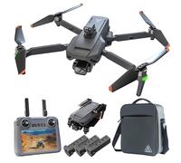 X-Verse SG909 Drone 4K, pantalla RC, cardán 3-ejes, 6 km de rango, evadir obstáculos 4-dir., quadcopter para adultos, 3 pilas