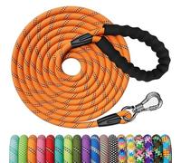 X XBEN Correa de arrastre para perros, 5 m, resistente correa para perros con cómodo mango acolchado, correa de entrenamiento para perros pequeños, medianos y grandes, mosquetón con cerradura, rosa