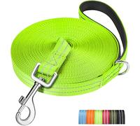 X XBEN Correa Perro Adiestramiento, 15M Correa Perro Larga, Acolchado Cómodo, Correa de Adiestramiento para Perros Grande y Pequeño, Reflectante y Resistente, para Entrenar, Acampar, Pasear, Verde
