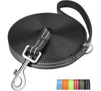 X XBEN Correa Perro Adiestramiento, 20M Correa Perro Larga, Acolchado Cómodo, Correa de Adiestramiento para Perros Grande y Pequeño, Reflectante y Resistente, para Entrenar, Acampar, Pasear, Negro