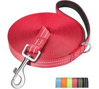 X XBEN Correa Perro Adiestramiento, 20M Correa Perro Larga, Acolchado Cómodo, Correa de Adiestramiento para Perros Grande y Pequeño, Reflectante y Resistente, para Entrenar, Acampar, Pasear, Rojo