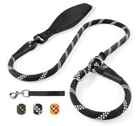 X XBEN Retrieverleine, 120 cm, Correa para Perros de Retriever con Agarre cómodo, Correa para Perros fácil de Ajustar, Correa de Entrenamiento Resistente y Resistente al Clima, 12 mm, Negro