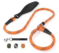 X XBEN Retrieverleine, 120 cm Línea de Perro Retriever con Agarre cómodo, Correa de Perro rápida de Ajuste, Correa de Entrenamiento Resistente y Resistente al Clima, 8 mm, Naranja