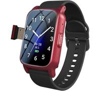 X&Z-XAOY Relojes Inteligentes para Ancianos con Detección De Caídas, SOS, Videollamada Reloj De Alarma De Detección De Alerta De Caída Personal Impermeable(Red)