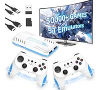 X10 Pro 2025 Consola de Juegos Retro Consola de Juegos Portátil 50000+ Juegos 51 Emulador,4K HD Salida Consola Retro con Controlador inalámbrico,Cortex-A55,Plug & Play Consola de Videojuegos (Blanco)