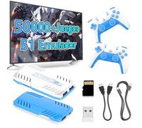 X10 Pro Consola de Juegos Retro, más de 50 000 Juegos clásicos, 51 emuladores, Game Stick 4K HD, 2 mandos inalámbricos duales 2.4G, S905X3, Consola de Juegos Retro Plug and Play(Azul128G)