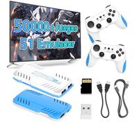 X10 Pro Consola de Juegos Retro, más de 50 000 Juegos clásicos, 51 emuladores, Game Stick 4K HD, 2 mandos inalámbricos duales 2.4G, S905X3, Consola de Juegos Retro Plug and Play(Blanco128G)