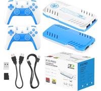 X10 PRO - Palo de juego retro con más de 50000 juegos, HDMI 4K HD Plug and Play Stick con 2 controladores, soporta más de 50 simuladores, batalla de 2 jugadores (azul tormenta)