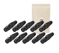 X10 XLR Enchufe 3 PIN Female Soldador Enchufe Conector de Soldadura Audio Mezcla AMP Micrófono Casco Estéreo - Marca Francesa Adaptativa