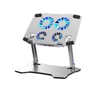 X16 - Soporte para portátil con ventiladores de refrigeración de alta eficiencia y diseño plegable ajustable, soporte portátil multifuncional, soporte de ventilador de refrigeración de alta eficiencia