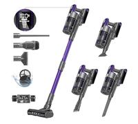 X18 Aspiradora inalámbrica, 33KPA/500W/65Min, Cepillo eléctrico inalámbrico 4 en 1 con 4 niveles de aspiración regulables, Aspiradora vertical potente para suelos, alfombras, pelo de animales