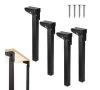 X1NGFU 4 piezas Patas de Mesa Plegables de 90°,Patas de Mesa Plegables Bisagras Autoblocantes,Modernas Patas de mesa de café,para Cama,Armario Ordenador Portátil Sofá,Negro (55cm)