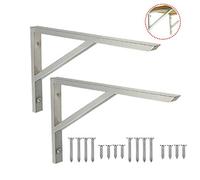X1NGFU Soporte para Estante de Metal Flotante,Escuadra Estantería de Acero Inoxidable Industrial,Soporte de Decorativo de Montaje En Pared,Soporte Estanterías de Triángulo,2 Piezas(45cm/17.7in)