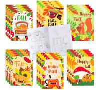 X1zuue 72 libros para colorear de otoño para niños, a granel, mini folleto para colorear, libro de dibujo artístico con ardilla y calabaza para niños pequeños, Halloween, Acción de Gracias, fiesta de