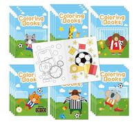 X1zuue Libros para colorear de fútbol para niños, 48 piezas, mini folleto de fútbol para colorear, temática de pelota deportiva, libro de dibujo para niños pequeños, regalos de fiesta de cumpleaños