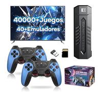 X2 Blue Consola de Juegos Retro 4K, Emulador de Consola Video 128 GB, con 40 000+ Juegos Retro Integrado, 40+ Emuladore, Consola de Juegos Plug and Play, con 2 x 2,4 G Recargables Mandos Inalámbrico
