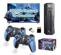 X2 Blue Consola de Juegos Retro con Dos mandos inalámbricos Recargables de 2,4 G,40000+ Juegos,40+ emuladores,Sistema Emuelec,Consola emuladora con Salida HD,Videojuegos Plug & Play para TV (128G)