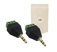 X2 CJT NABING Mini Jack Mini Jack 3.5mm Audio Enchufe Minijack Male 3 Tornillo Hembra Terreo Conector Femenino inconsútil Chapado en Oro 18k - Marca Francesa Adaptable