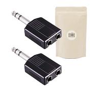 X2 Gros Jack Doubler 6,35mm Adaptador de Audio 2 Hoja Femenina a 1 Jack Macho Separador Estéreo Separador Separador Dipliero - Francesa Adaptativa Marca