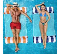 X2 Hamaca Piscina Flotante o Colchoneta Rejilla Piscina. Tamaño para Adultos. Hinchable. Flotadores 4 En 1 De Uso Múltiple para Natación, Colchonetas. Ideales para Diversión Y Descanso.