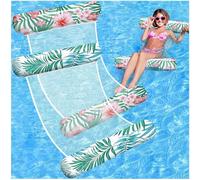 X2 Hamaca Piscina Flotante o Colchoneta Rejilla Piscina. Tamaño para Adultos. Hinchable Piscina. Flotadores 4 En 1 De Uso Múltiple para Natación, Colchonetas. Ideales para Diversión Y Descanso.