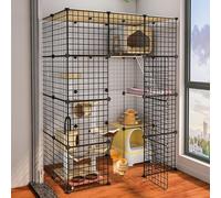 x2DfY7p Ventilación Cerca for Mascotas, Cerca de Alambre de Metal portátil for Uso en Interiores y Exteriores, Jaula for Animales pequeños(111 * 75 * 145CM)