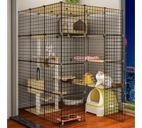x2DfY7p Ventilación Cerca for Mascotas, Cerca de Alambre de Metal portátil for Uso en Interiores y Exteriores, Jaula for Animales pequeños(111 * 111 * 145CM)